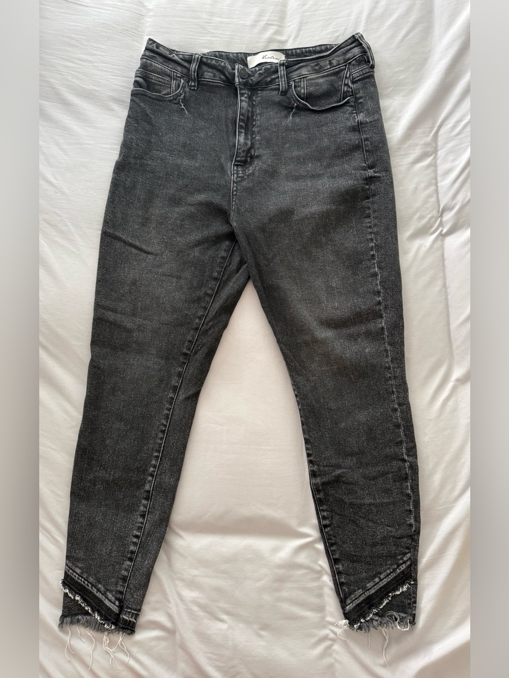 KanCan Women’s Size 11/29 Black Wash Skinny Jeans Frayed Hem